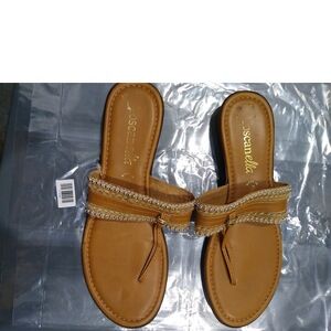 Toscanella Womens Sandals Thong Brown 9.5
